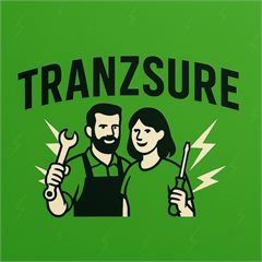 Tranzsure logo: a green and cream roundel